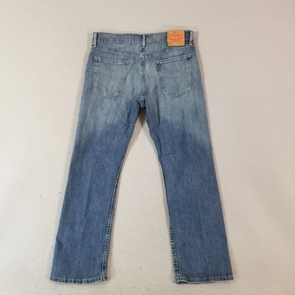 Levi's 514 jeans men's 36 x 30 regular fit straight blue stretch denim pants